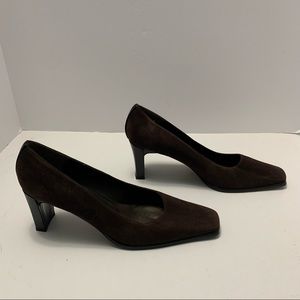 Stuart Weitzman Brown Suede Heels